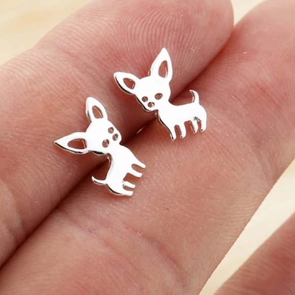 Jewelry - 3/$30 NEW! Silver Chihuahua Ear Studs